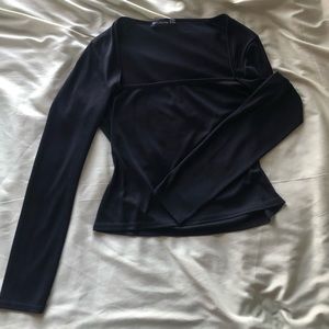 Ribbed square neck top